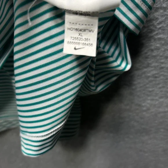 Nike Golf Polo Shirt Mens XL Green Striped Athleisure Gorpcore - Picture 6 of 8